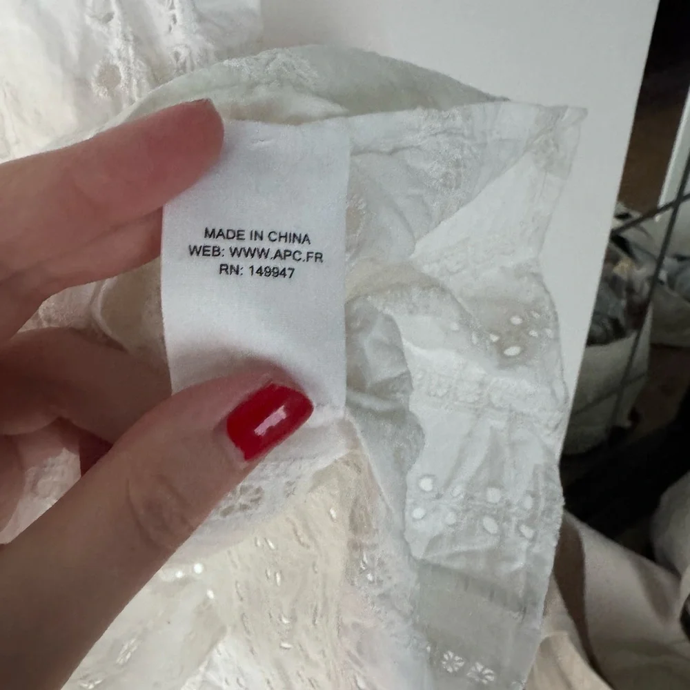 APC White Cotton Lace Eyelet Top - Picture 7 of 7